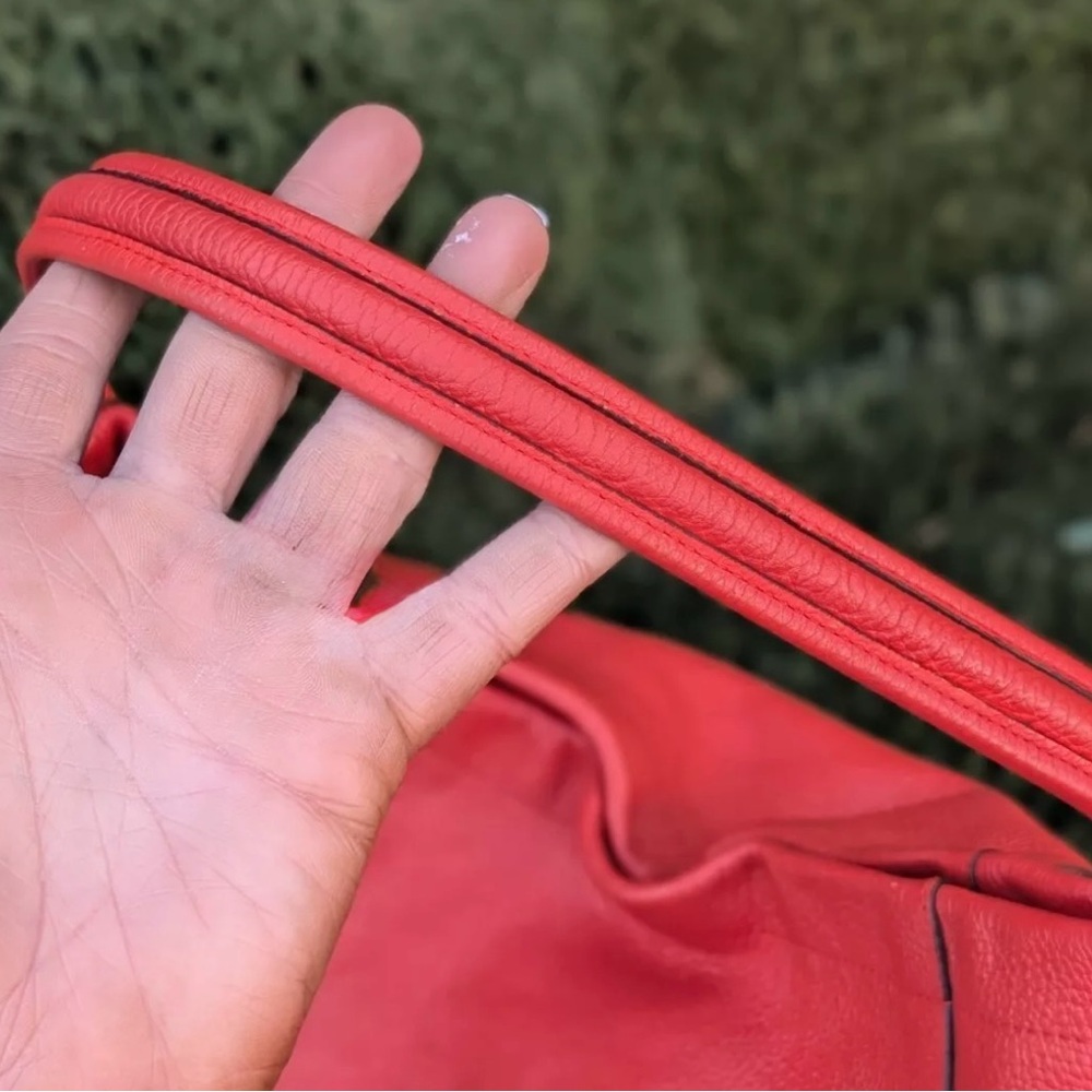 Coach 34312 Scout Hobo Slim Crossbody Shoulder Handbag Orange Pebble Leather Bag - Picture 5 of 11